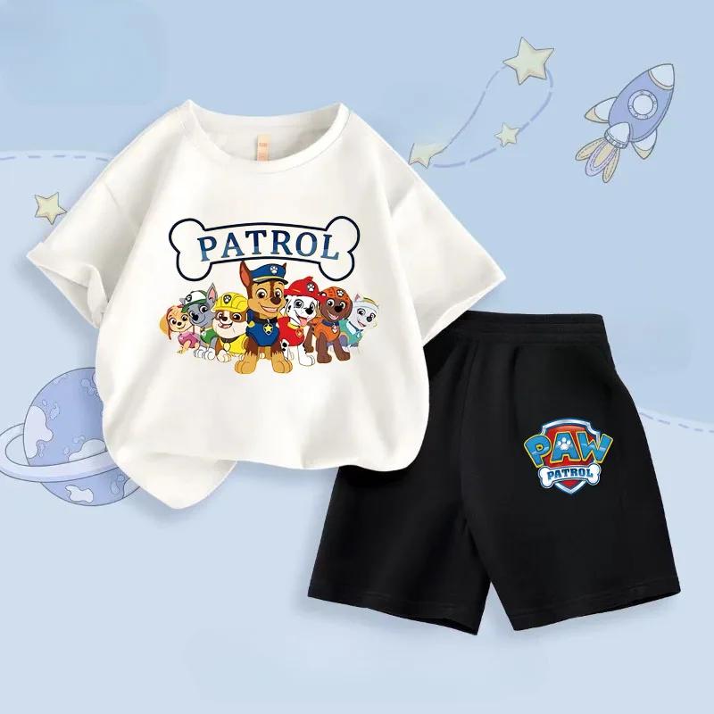 Summer New Short-sleeve Top and Shorts Two-piece Set, Children's Casual Breathable Clothing, Beachwear Set