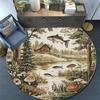 Fish Lake Round Area Rug,Carpet Rug for Living Room Bedroom Sofa Playroom Decor,Non-slip Floor Mat