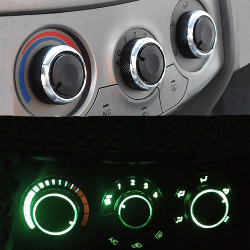 3Pcs Aluminum Alloy Car Ac Knob Air Conditioning Heat Control Knobs for Chevrolet Sail 2008 2009 2010 2011 2012 2013 2014