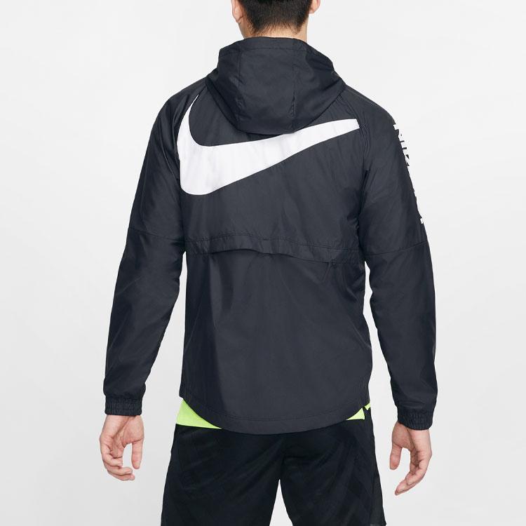 Nike FC Contrast Logo Print Soccer Hooded Jacket Men Jackets Black CD6771-010