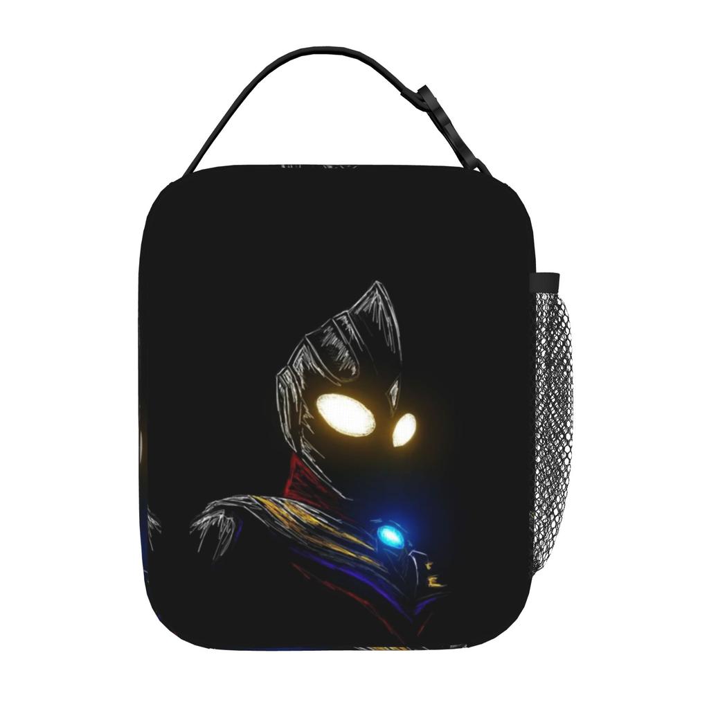 Back to school season Ultraman Portable Food Pouch Ultra Hero (2) Zipper Closure High Street Portable Leakproof Lunch Bag
