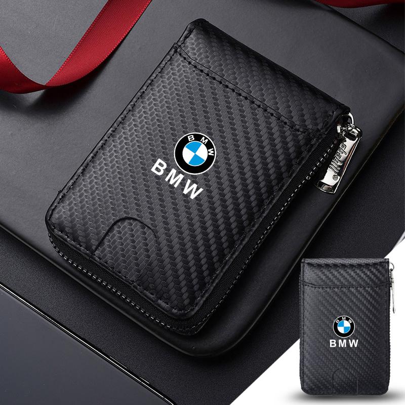Car Carbon Fibre Leather Wallets Credit Card Bag Storage Purses For BMW iX3 iX F07 F48 F39 F34 F40 F45 F46 G30 G20 G32 E70 X1 X2 gjbf54
