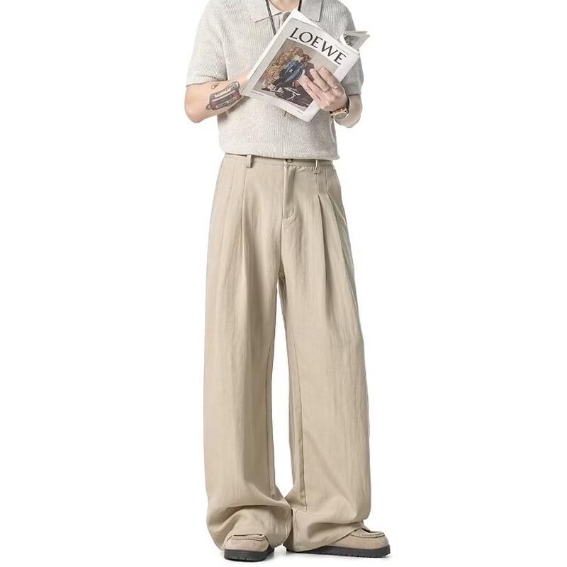 ICH MODE Women's Tencel Linen Straight Leg Casual Trousers