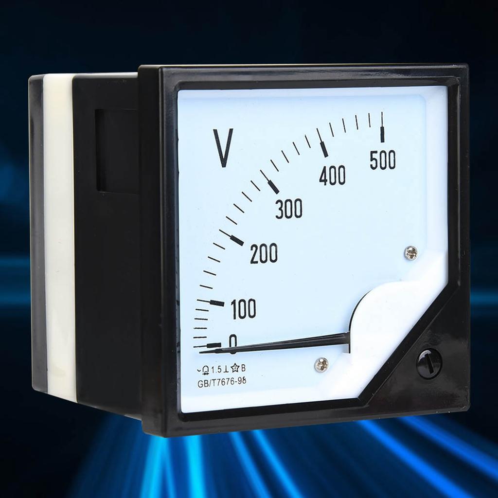 Square Panel Voltage Meter Analog Voltmeter AC 0 500V for Electronic Control Devices