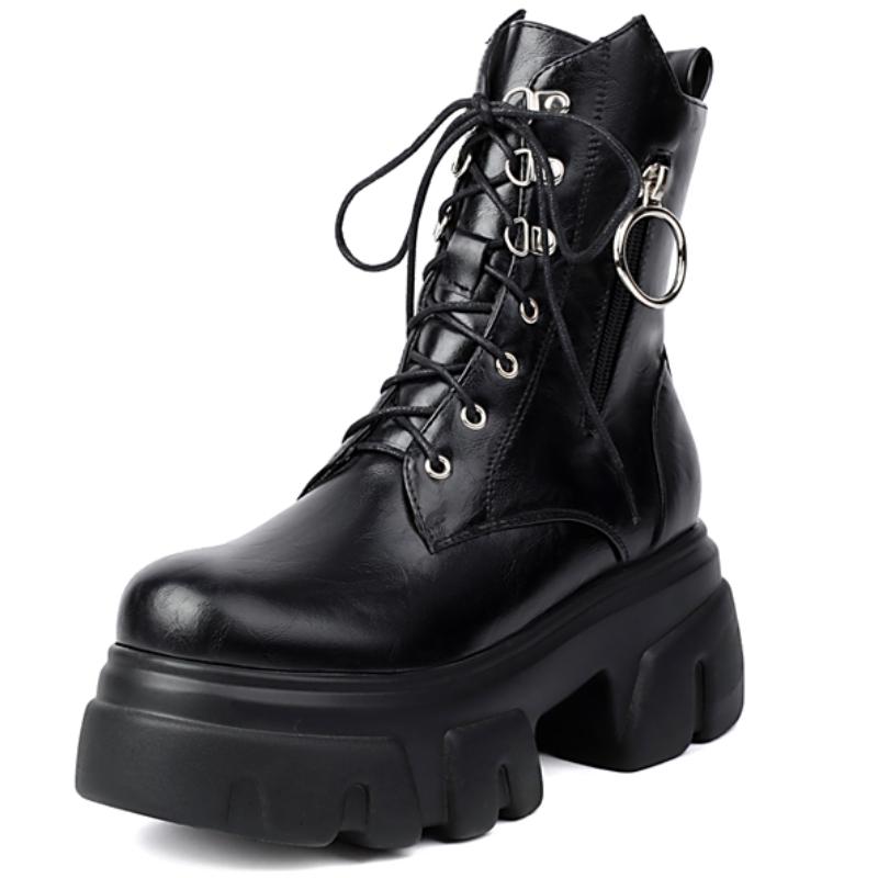 

Модные ботильоны на платформе для женщин, новинка 2024 года, зимние черные, золотые, серебряные, мотоциклетные ботинки, панк-каблук, на молнии, туфли для вечеринок, женские, большого размера 35 чёрный