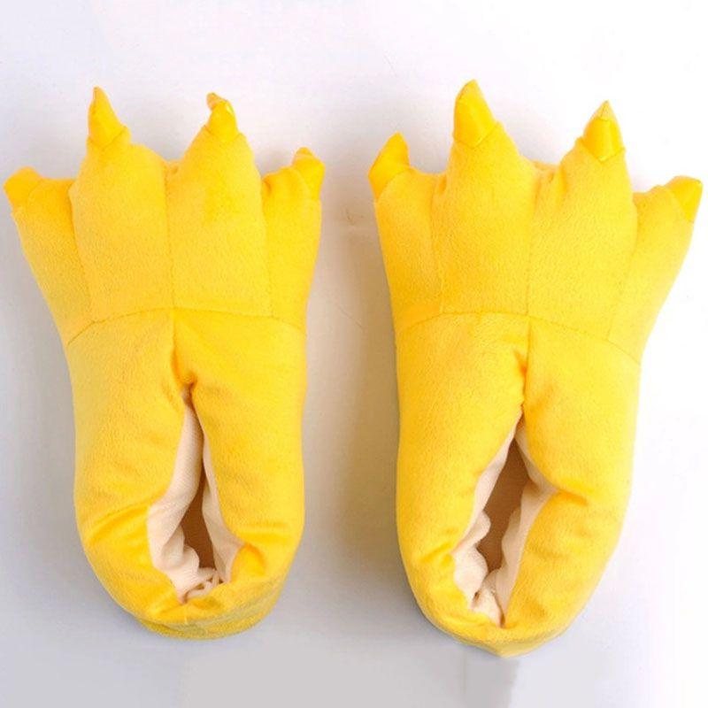 Cozy Dinosaur Cosplay Costume Slippers With Soft Plush Paw Shoes For Winter Warmth