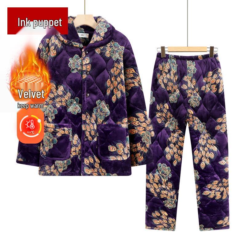 Mooou Women s Padded Fleece Winter Loungewear Jacket L