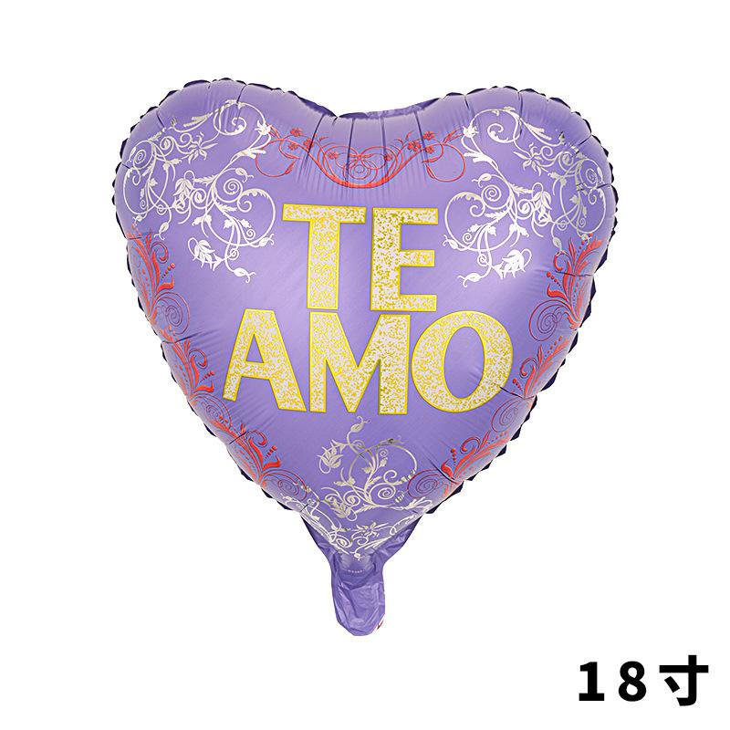 Spanish Balloon 18 Inch Valentine'S Day Love Balloon Spanish Heart-Shaped Aluminum Film Balloon Decoration