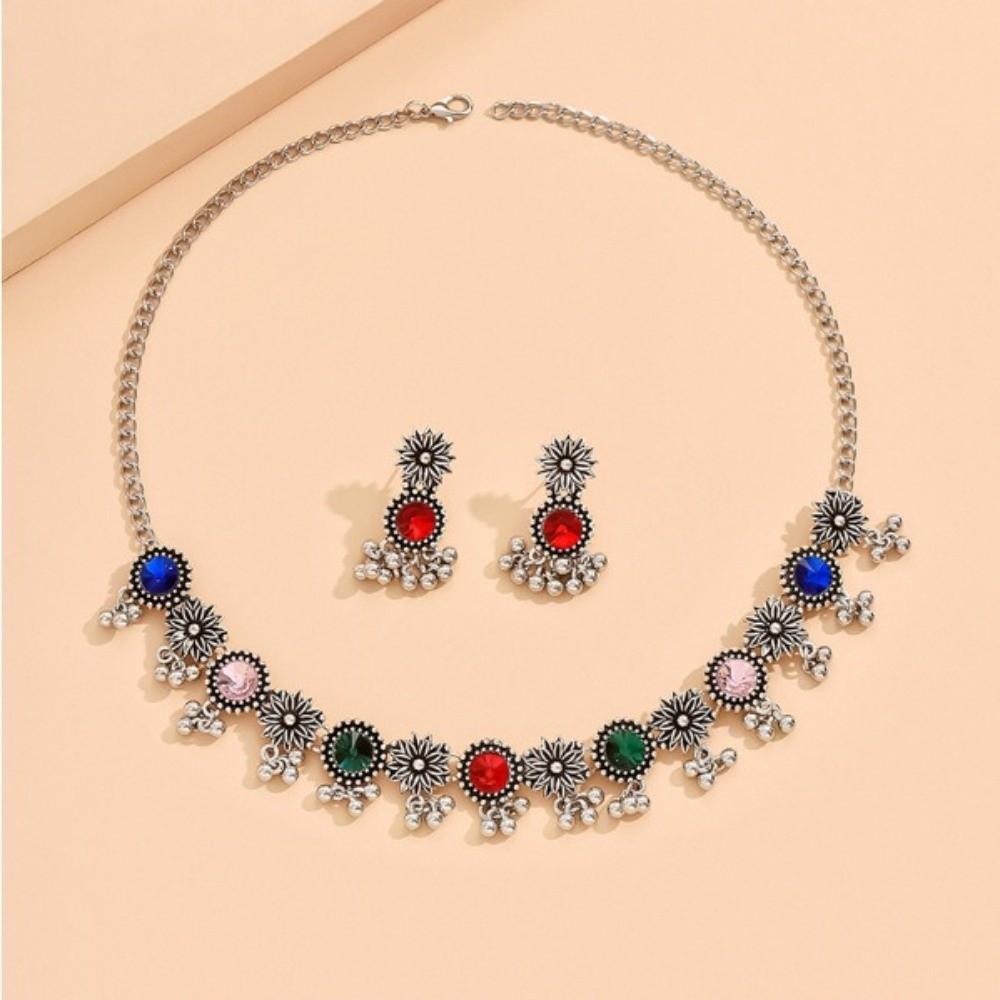 Pendant Necklace Earrings Set Beads Women Jewelry Set Temperament Tassel Jewelry Set Gifts