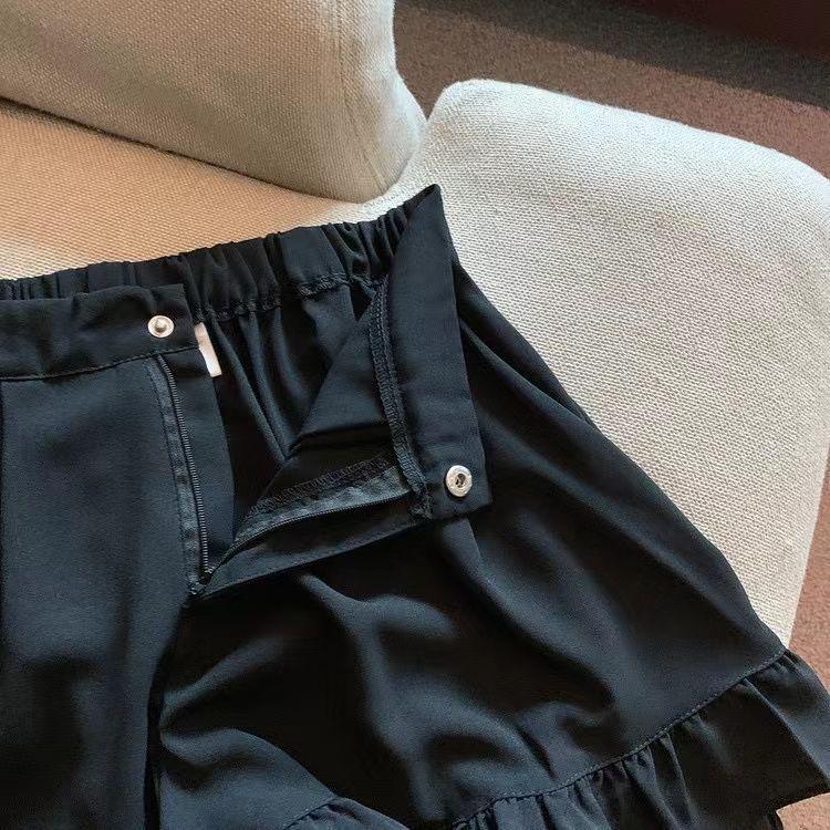 Summer Ruffle Shorts - High Waist Slim Fit, Wide-Leg Design for Plus Size Women