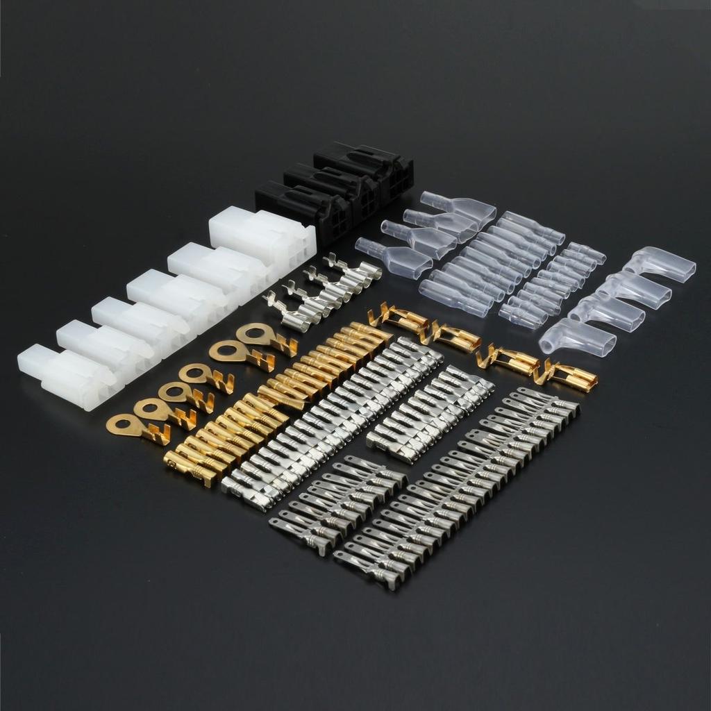 144pcs 2.8mm Electrical Connector Automotive Motorcycle Brass Bullet Connecto…