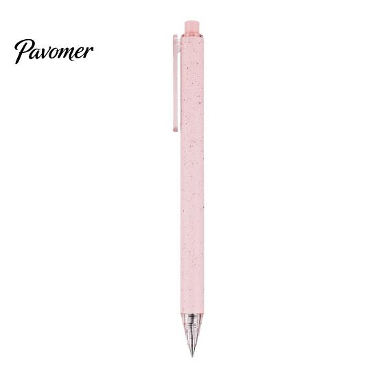 Eco Friendly Material Pens Straw Printed Ballpoint Pen, Smooth Writing Cream Colored Creative Stationery, 0.5mm Unique Handheld Fine Point Ink Pen for