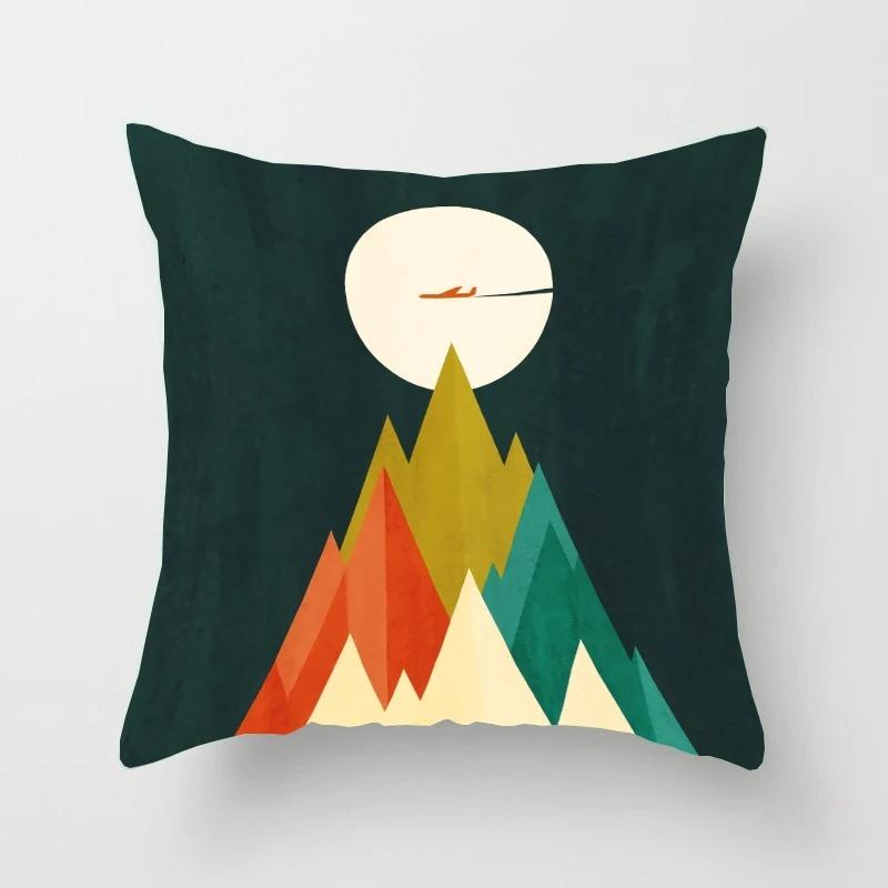 Creative Geometric Colorful Pattern Pillowcase Interior Decoration Office Living Room Home Pillowcase