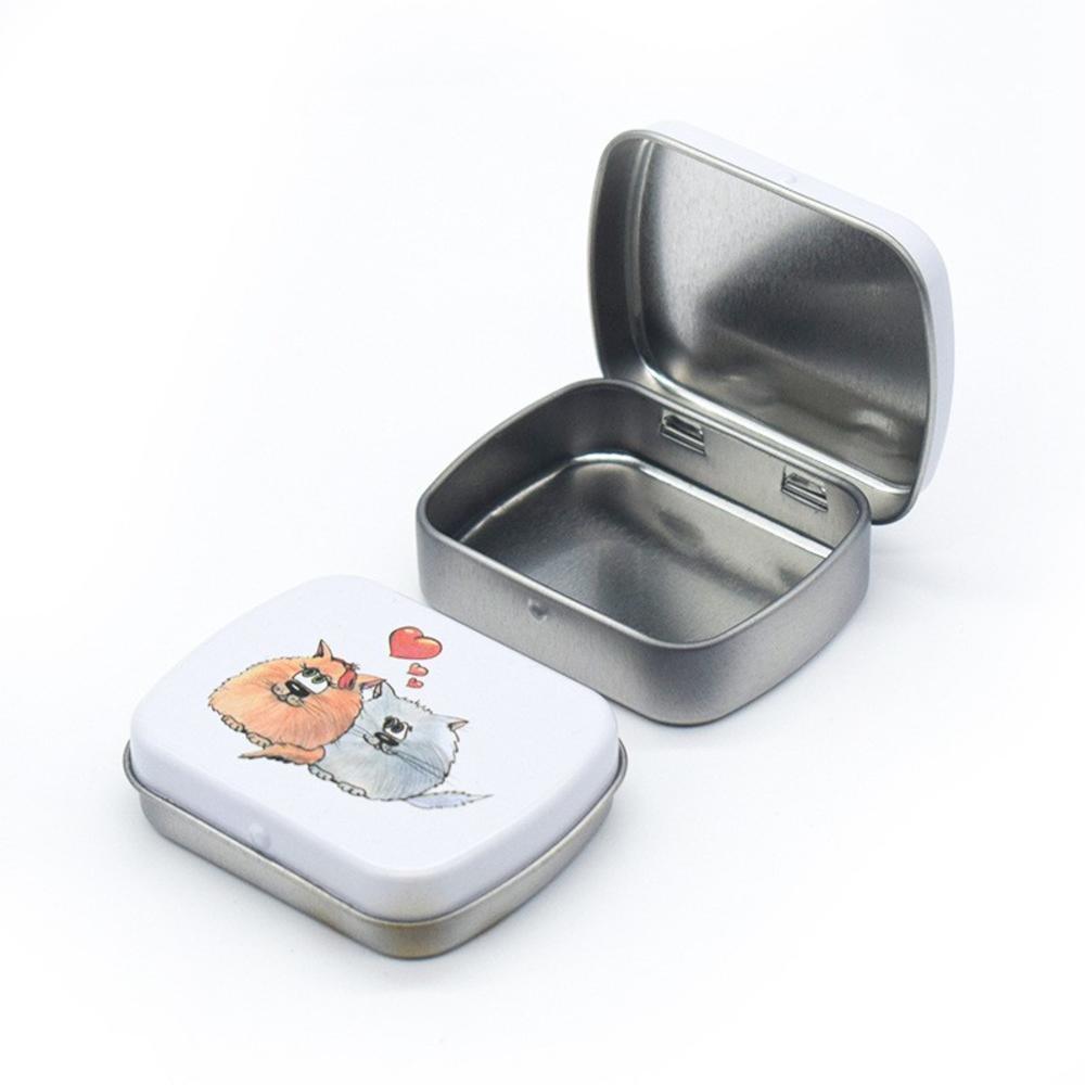 Mini Small Metal Box With Lid Hinged Flip Storage Tin Box Small Kit Case Jewelry Coin Portable Medicine box Candy Organizer