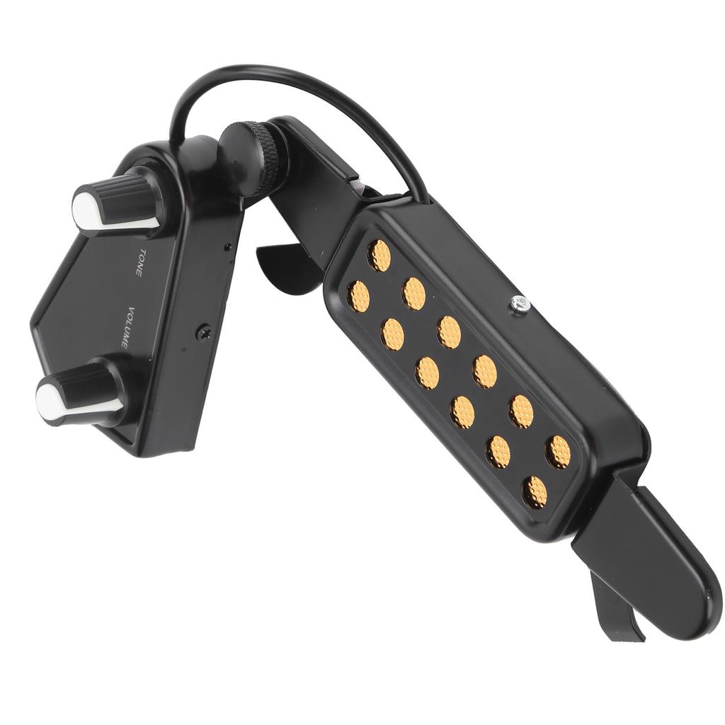 Akustikgitarre Elektrischer Tonabnehmer Clip-On Schallloch-Tonabnehmer Vorverstärker mit Lautstärkeregler(Schwarz )