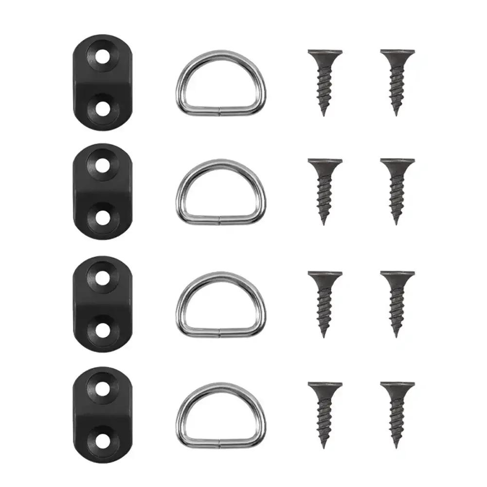 4X Rear Trunk Cargo Net Replacement Hooks Storage Organizer Tie Down Flat Retainer Ring Loop Hanging Mounting Clip Hardware Kit