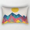 Rainbow Geometric Pattern Plant Print Decorative Pillowcase Bedroom Living Room Office Cushion Home Decor Rectangular Pillowcase