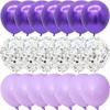 40PCS Silver White Purple Metal Latex Confetti Balloons Wedding Decorations Matte Globos Birthday Party Decorations 5