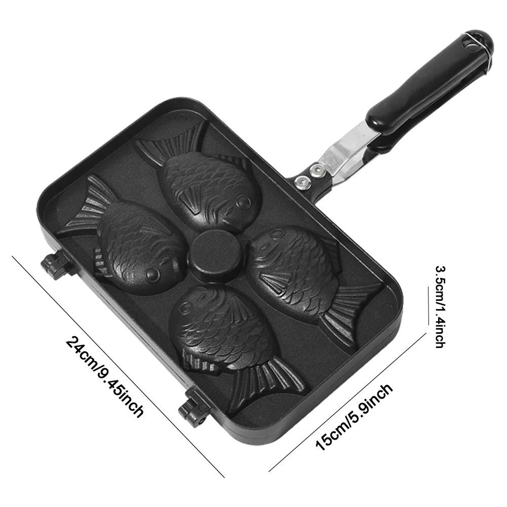 Mutfak Japon Taiyaki Çift Balık Şekilli Sıcak Tatlı Waffle Kek Yapımcısı Tava Japon Gözleme Çift Tava Kızartma Tavası Waffle Kalıpları