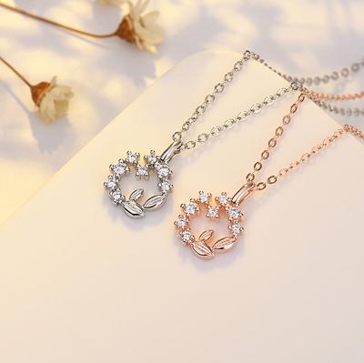 Halskette für Damen Imitationsblätter Schlüsselbeinkette Schmuck Blume Accessoires