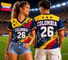 Kolumbien Fußballtrikot Weltmeisterschaft 2026 Fan T-Shirts Kolumbien Spieltag T-Shirt Damen Herren Mode Neue Sportbekleidung V-Ausschnitt Atmungsaktives Oberteil
