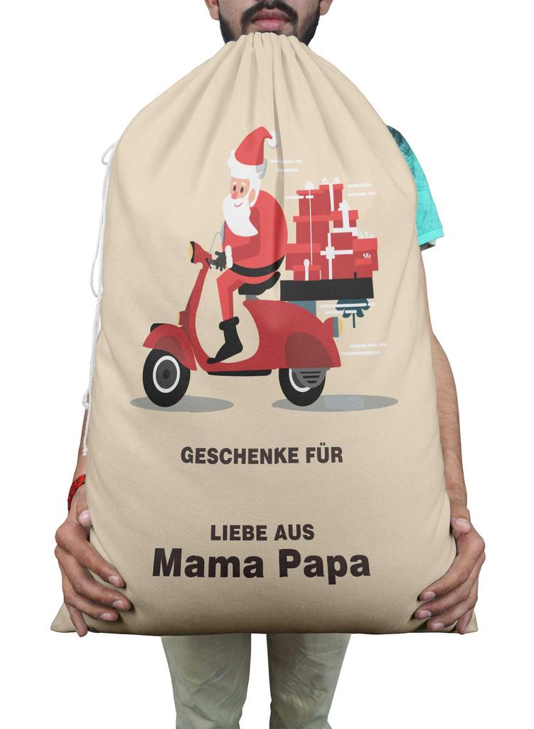 Printtoo Large Drawstring Canvas Bag Christmas Sack Bags Santa Gift Sack Custom Party Favor 2 Pcs 27x20 Inch