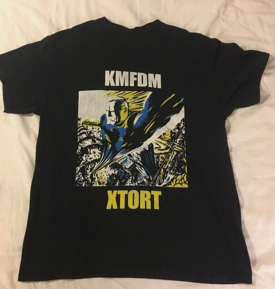 KMFDM Band Large 1996 Extort Gift For Fans Cotton Black All Size Shirt