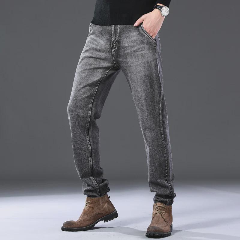 Men's Retro Washed Stretch Jeans - Young Fit, Casual Straight Pants for Spring