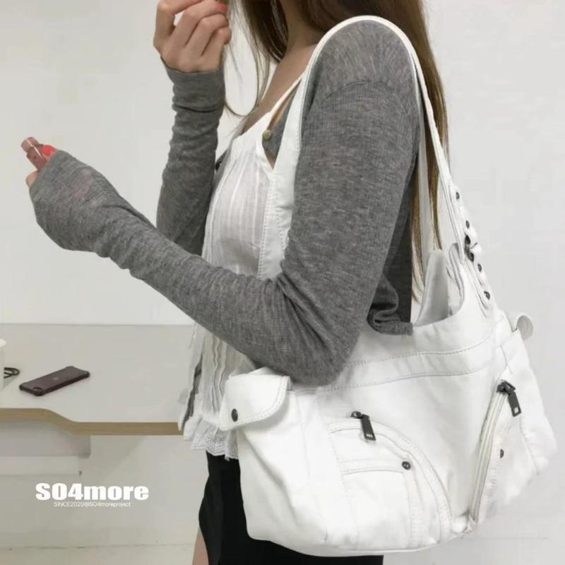 YK Tasche Spice Girl Achseltasche Harajuku Mehrzwecktasche Reißverschluss Lokomotive Tasche weiches PU-Leder Schulter-Crossbody-Handtasche