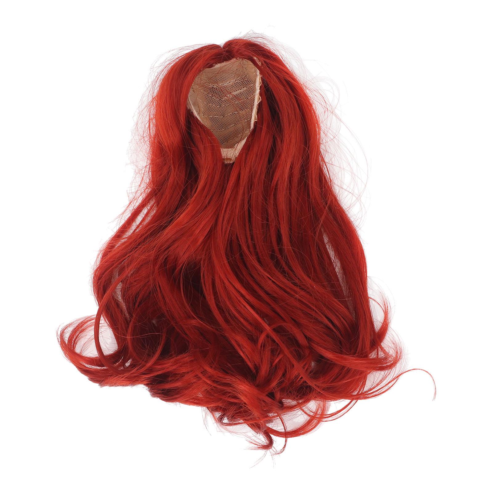 

1/6 шарнирные кукольные волосы мягкие шелковые легкие в укладке удобные на ощупь длинные вьющиеся кукольные парики Red