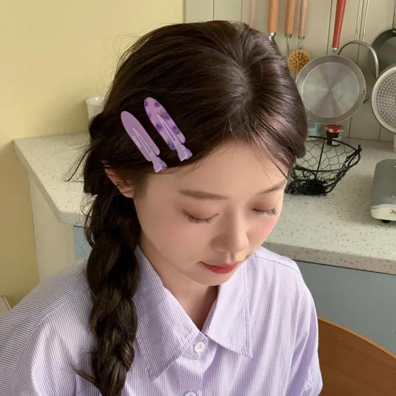 1/1pcs Candy Color Fruit Hair Bang Clip Summer Hairpin No Crease Acrylic Barrette Hair Side Clamp For Girl Hair Accessories