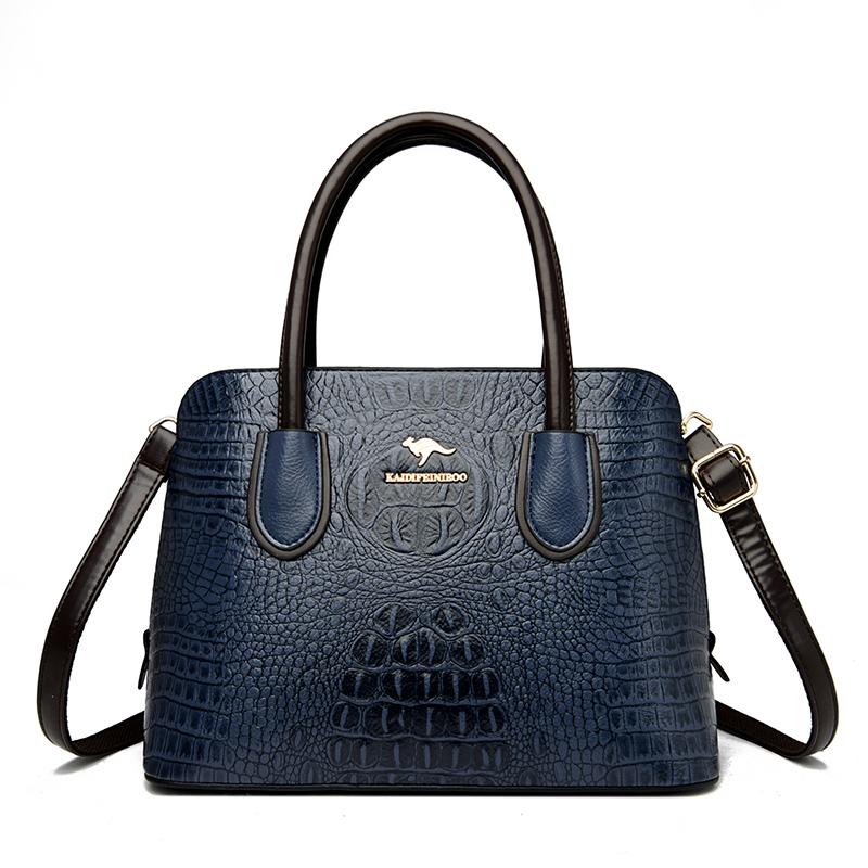 Женская новая сумка через плечо из искусственной кожи с крокодиловым узором — фото 6