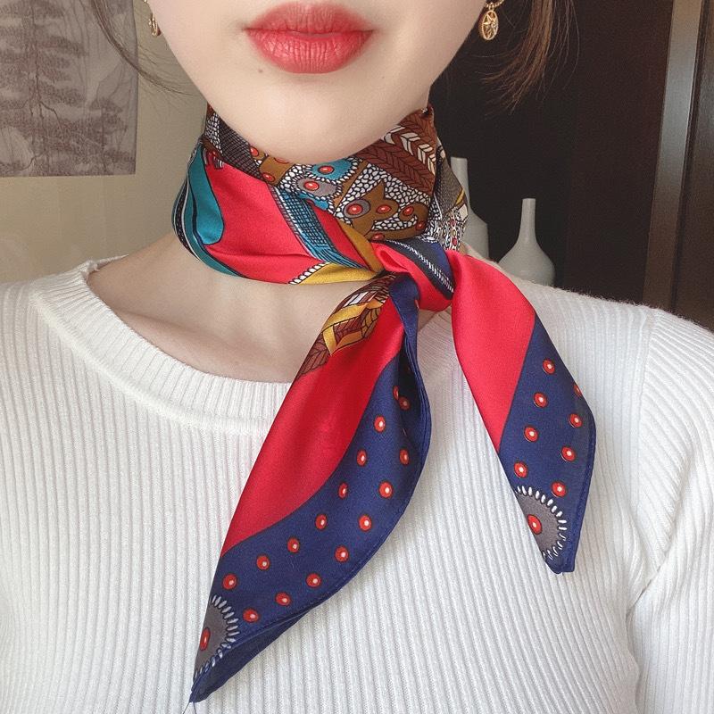 Women Silk Scarf Summer Hair Scarf Silk Satin Neckerchief Female Hair Ties Headband Hair Ornament Woman Bandana Bag Scarves