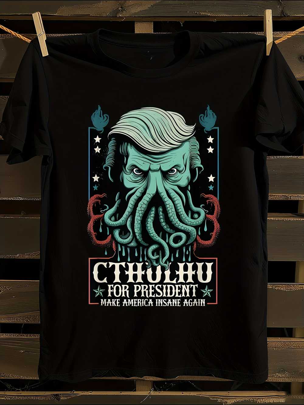 

Limited Edition Cthullhu for President 2024 T-Shirt Mens Tshirt Womens Tshirts with Letters Print Short Sleeves T-Shirt Casual Street Tee Shirt Top M