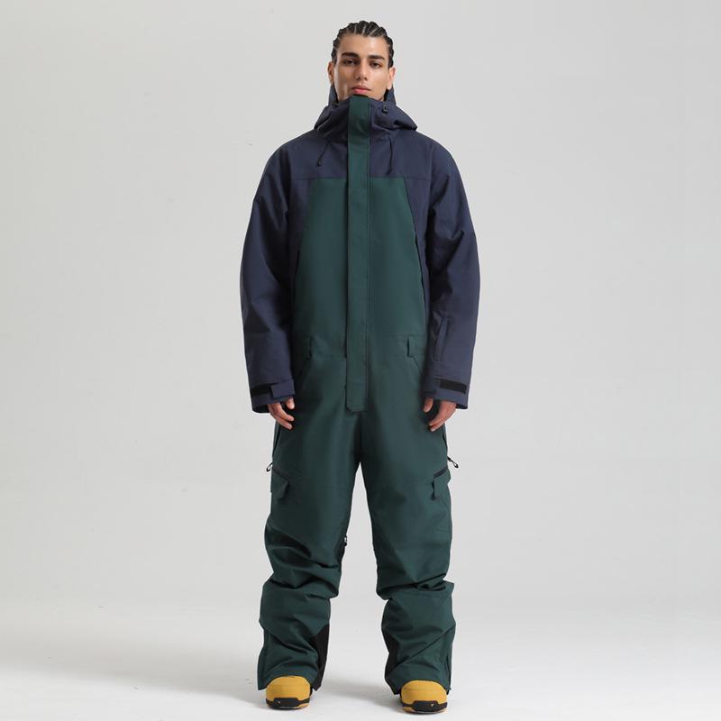 Men's One-Piece Ski Suit: Windproof, Waterproof, Breathable, Thickened, and Warm for Snowboarding