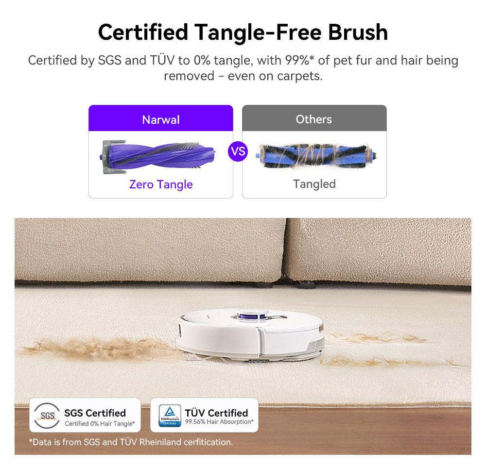 Narwal Freo X Plus Robot Vacuum, 7800Pa Suction, Zero-Tangle Brush, 6N Mopping, Auto Mop Lift, 7 Weeks Dust Storage, Alexa/App Control