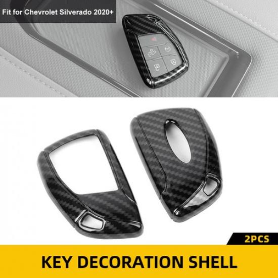 Key Fob Skin Case Cover Accessories For Chevy Silverado/Suburban 20+Carbon Fiber
