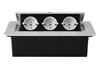 Recessed Silver Desktop Power Socket: German, EU & French Standards