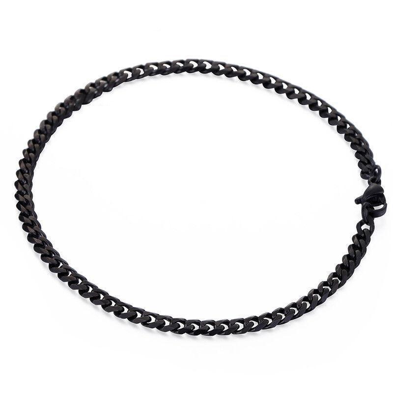 

3/5/7/9/11 мм кубинський браслет з нержавіючої сталі 22 см 3mm чорний