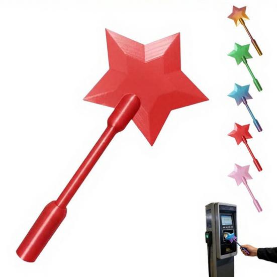14-Inch 3D Printed Tap to Pay Star Wand Contactless Payment Universal NFC Credit Card Holder Plastic Star Shape Wand Toy