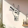 Retro kovová nástěnná dekorace Abstraktní geometrická Hřeben na ruce Umění Salon Domácí elegance
