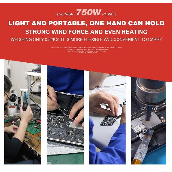 JCD 8208 Heat Gun Micro Soldering Station 750W Soldering Hot Air Gun LCD Digital Hair Dryer For BGA IC Welding Repair Tools