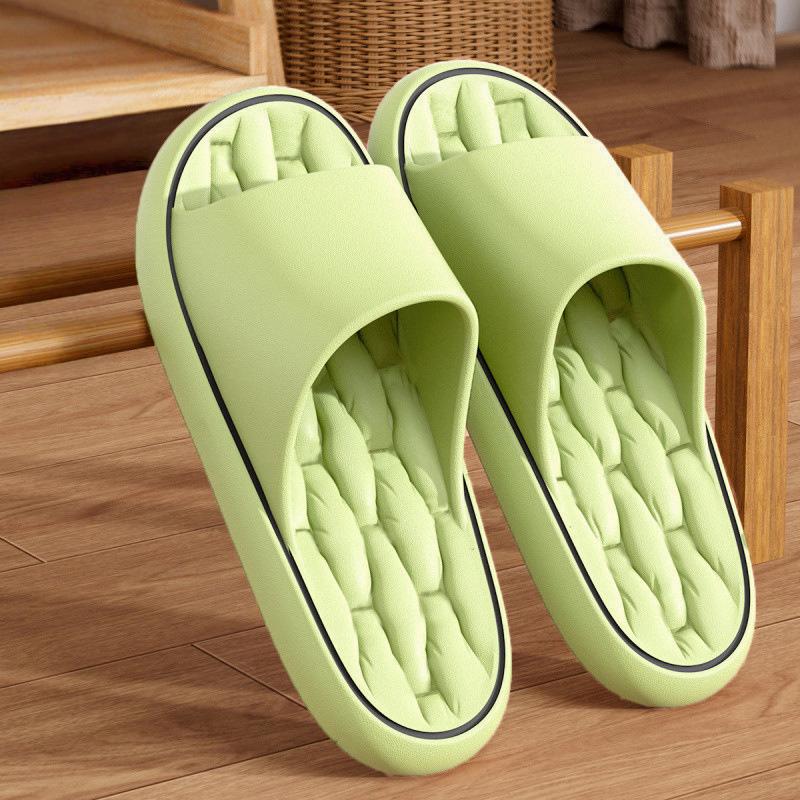 Unisex Colorful Flip Flops Door Slides Simple Super Light Fashion Soft Slippers Bathroom Elastic Shoes Beach EVA