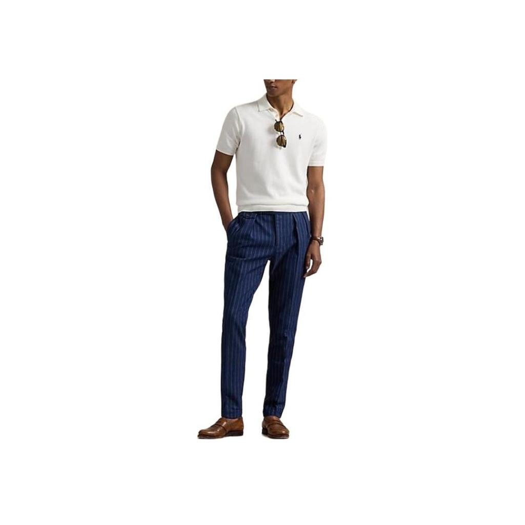 Polo Ralph Lauren Logo Button Short Sleeve Polo Shirt Men tops Off-White MNPOSWE1N820084-100