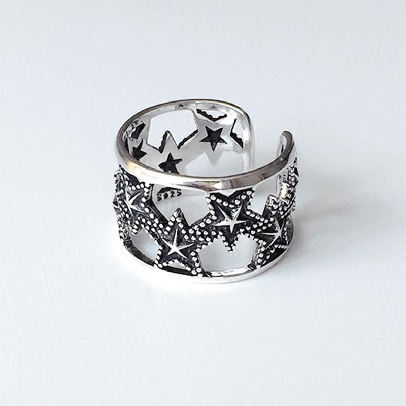 Student Gift Hollow Star Ring Carved Sun Moon Star Europe and America