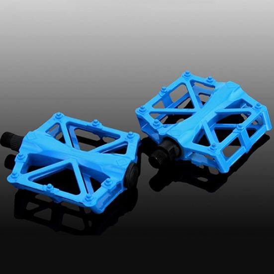 

MTB Cycling Bike Bicycle Aluminum Alloy Flat Platform Pedals with 9/16 Threads синий