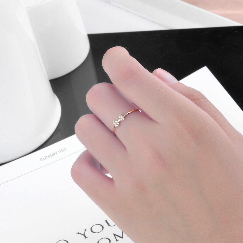 925 Sterling Silver Bow Ring - Women's Adjustable Open Design, Trendy Niche Style Jewelry