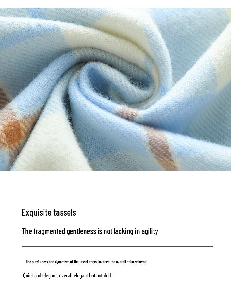 Damen High-End 2025 Karoschal: Imitation Kaschmir, Koreanischer Stil, Vielseitiger Herbst/Winter Warmer Nackenwärmer Schal.