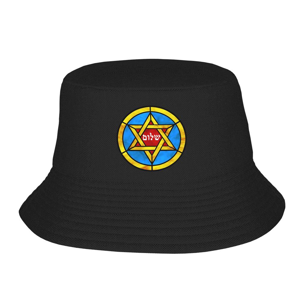 Custom Israel National Emblem Coat Of Arms Bucket Hat for Women Unisex Print Summer Beach Sun Camping Cap