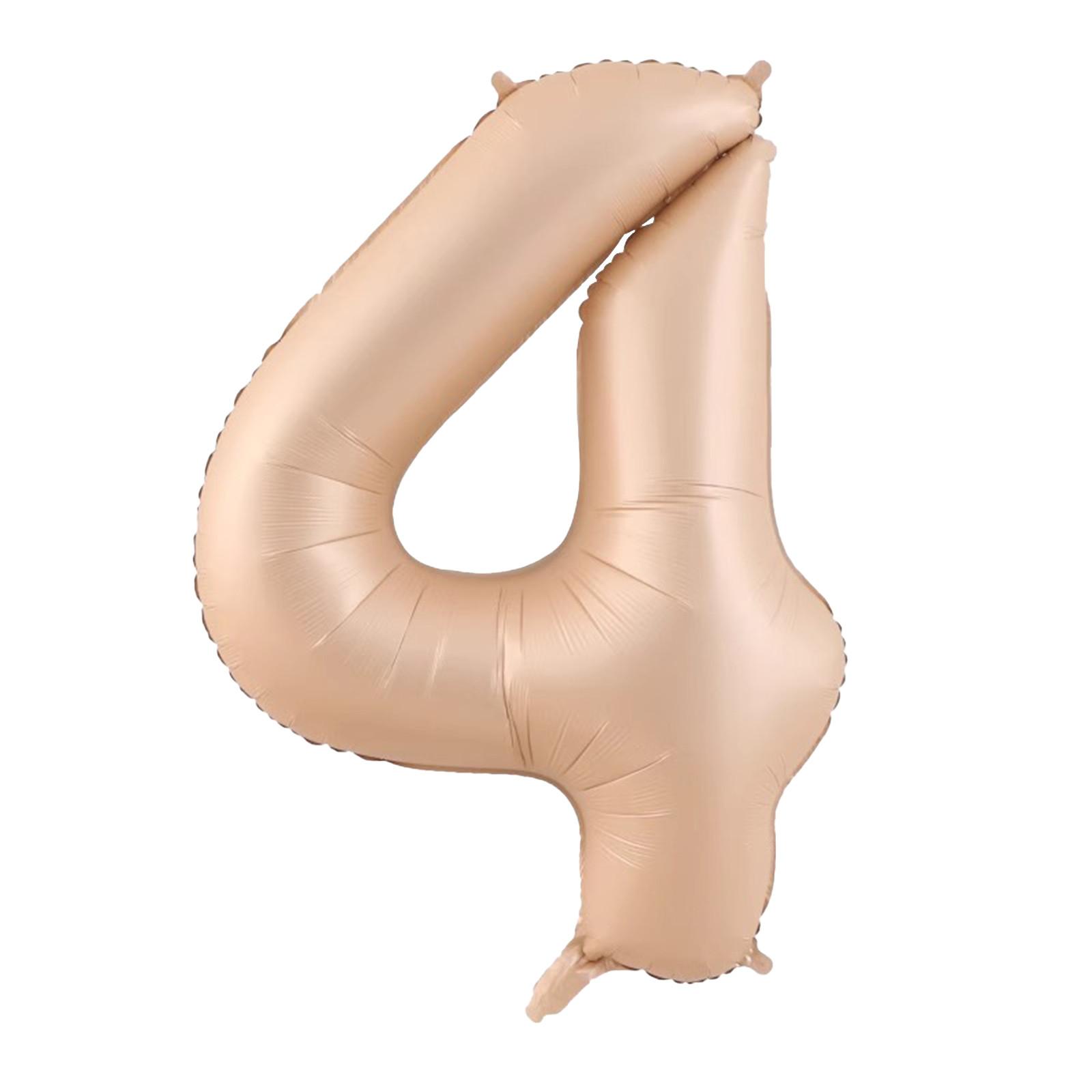 

Бежевый 40-дюймовый номер, большие самонадувающиеся фольгированные шары с цифрами 0-9 для мальчиков и девочек, шары для украшения вечеринки по случаю дня рождения One Size